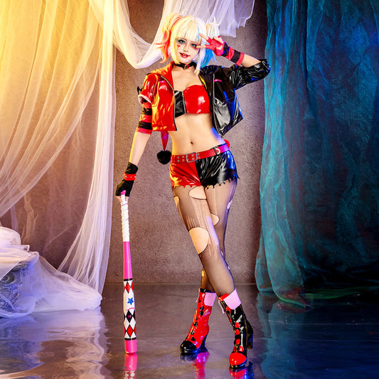Déguisement de cosplay d'Harley Quinn du DC Suicide Squad Isekai