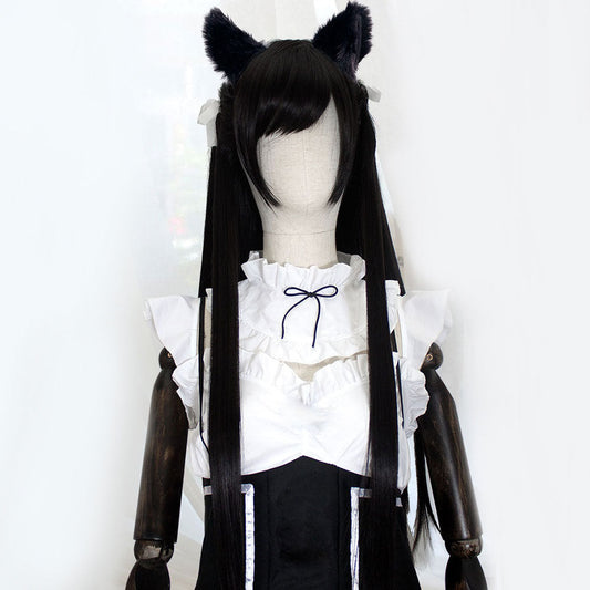 Perruque de cosplay Azur Lane Atago noire - Perruque + oreilles