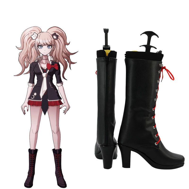 Danganronpa Dangan Ronpa: Trigger Happy Havoc Junko Enoshima Schwarze Schuhe Cosplay Stiefel