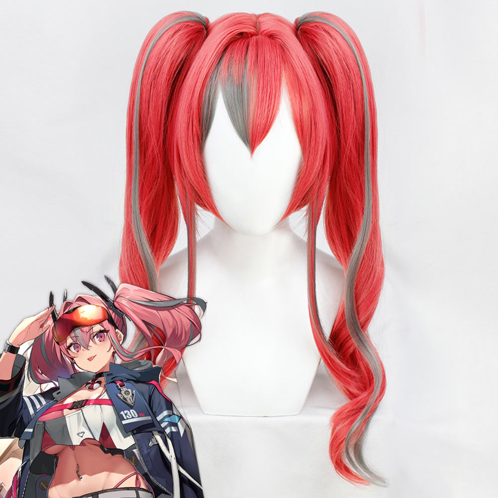 Perruque de cosplay Azur Lane Bremerton rose gris