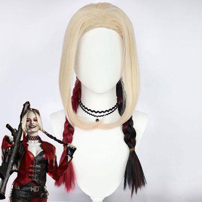 The Suicide Squad 2 Harley Quinn Golden Red Cosplay Wig
