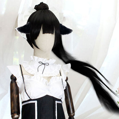 Azur Lane Takao Black Cosplay Wig - Wig + Ears