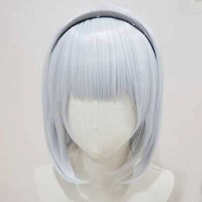 Perruque de Cosplay Azur Lane Dido Bisque Doll Blanc Argenté