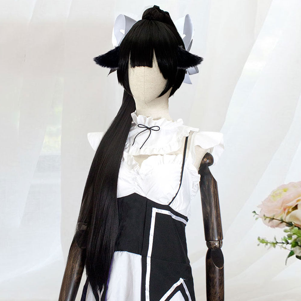 Azur Lane Takao Black Cosplay Wig - Wig + Ears