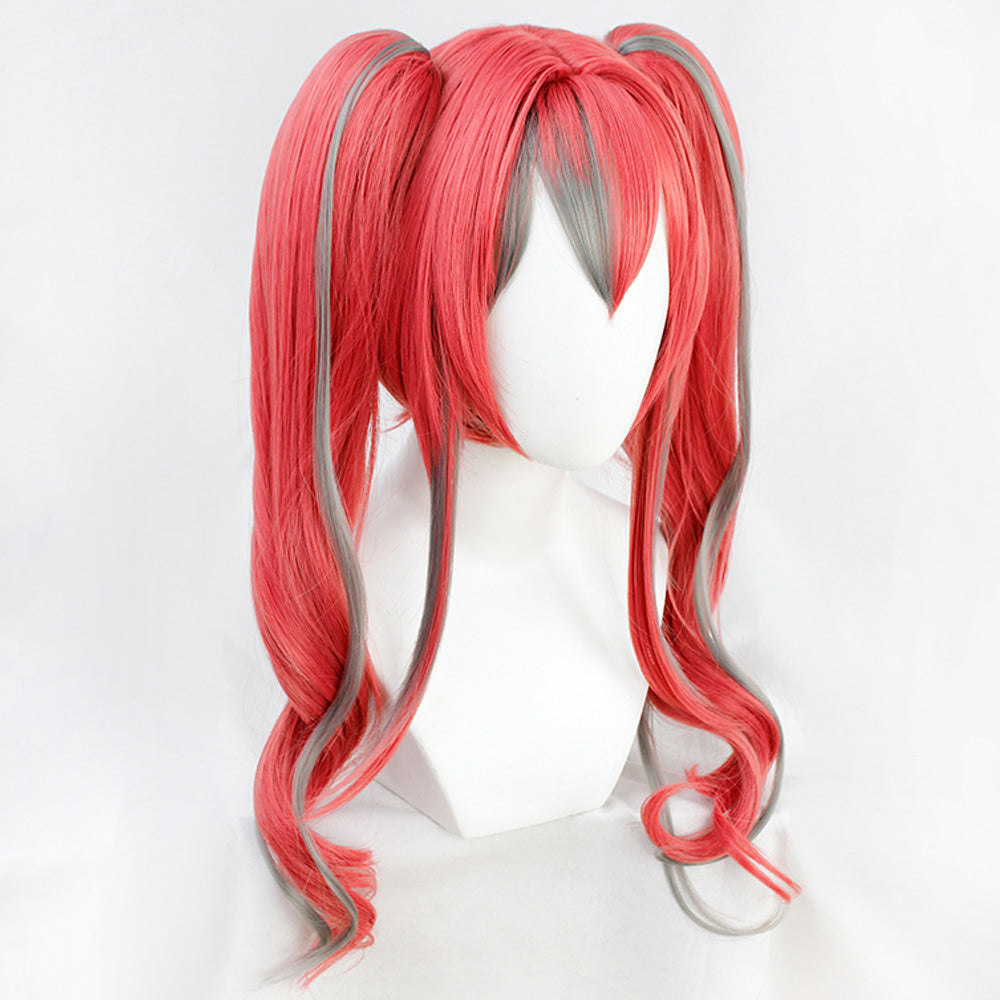 Perruque de cosplay Azur Lane Bremerton rose gris