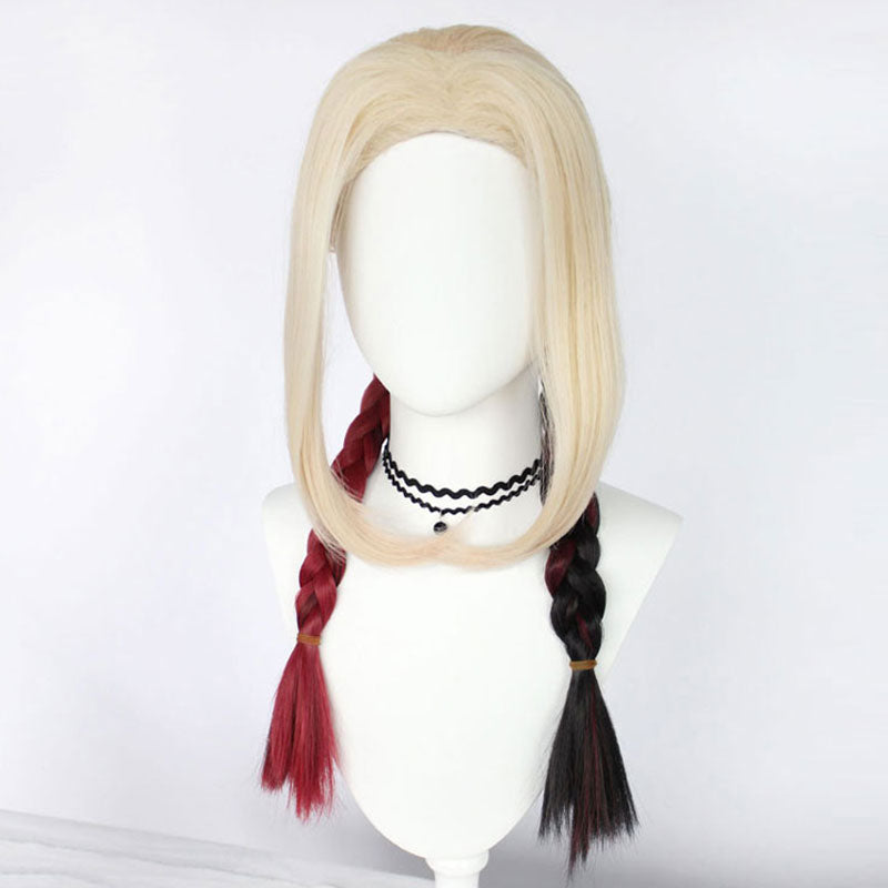 The Suicide Squad 2 Harley Quinn Golden Red Cosplay Wig