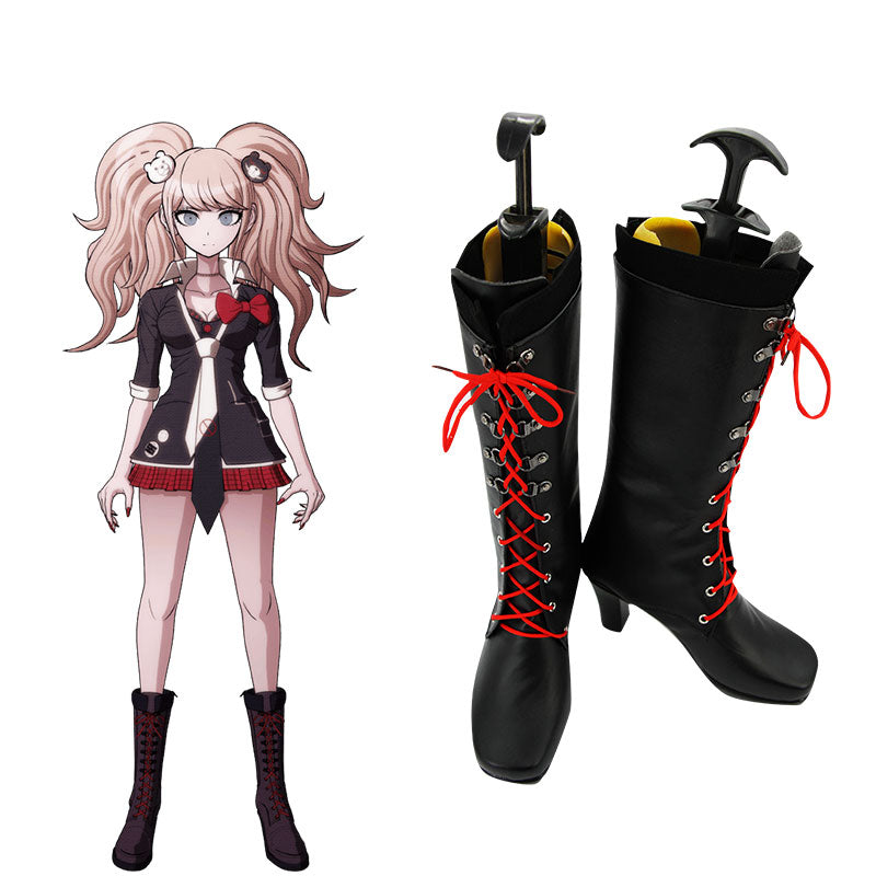 Danganronpa Dangan Ronpa: Trigger Happy Havoc Junko Enoshima Schwarze Schuhe Cosplay Stiefel