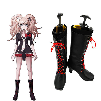 Danganronpa Dangan Ronpa: Trigger Happy Havoc Junko Enoshima Schwarze Schuhe Cosplay Stiefel