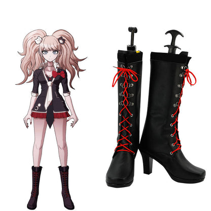 Danganronpa Dangan Ronpa: Trigger Happy Havoc Junko Enoshima Schwarze Schuhe Cosplay Stiefel