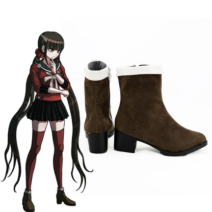 Danganronpa V3: Killing Harmony Maki Harukawa Braune Schuhe Cosplay-Stiefel