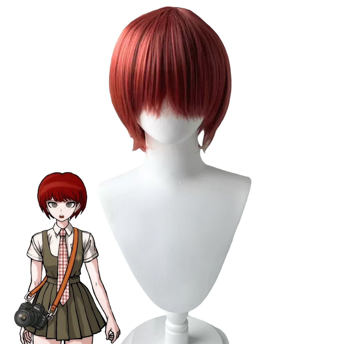 Danganronpa Mahiru Koizumi Red Cosplay Wig
