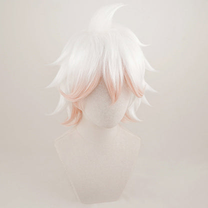 Super Danganronpa 2 Komaeda Nagito White Pink Cosplay Wig