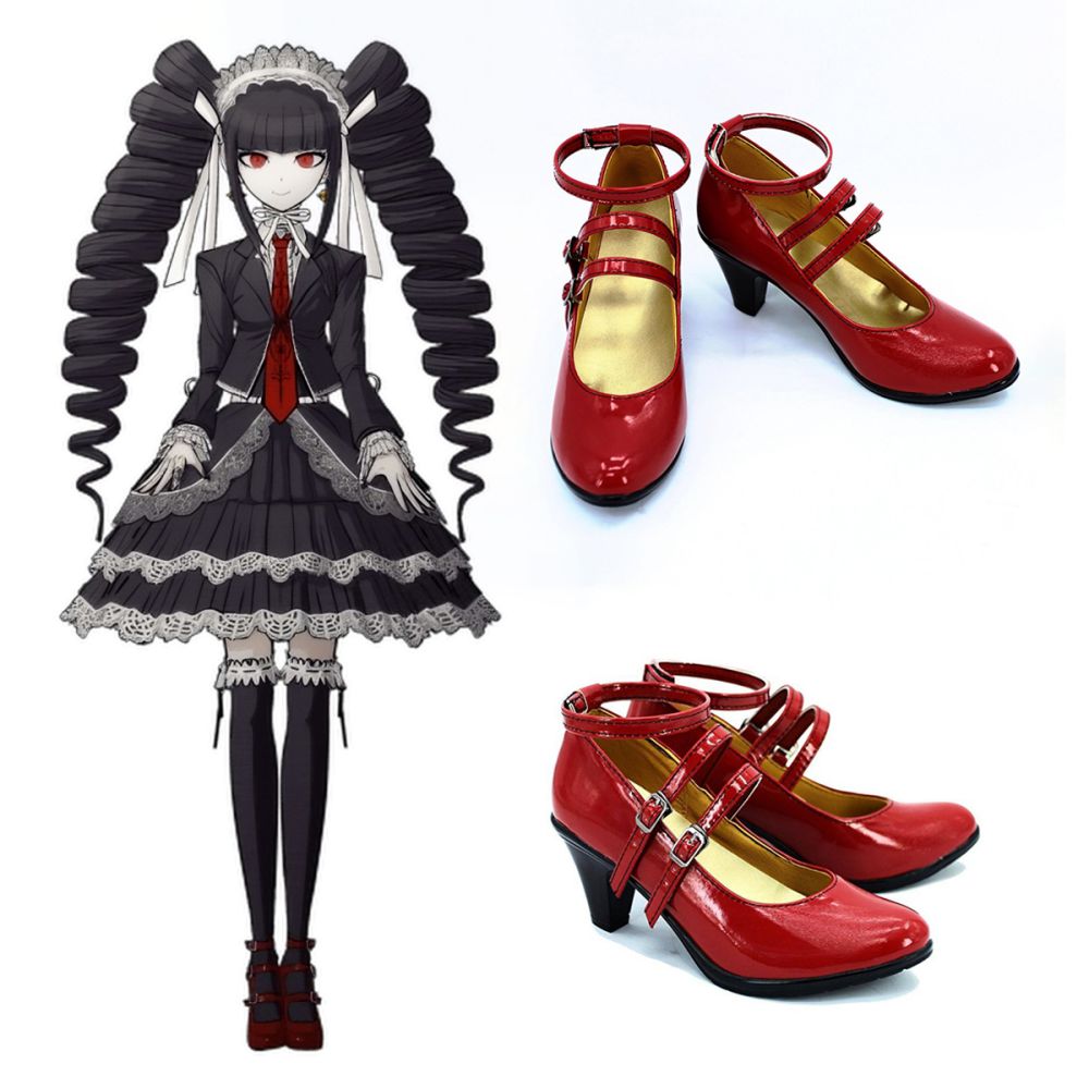 Danganronpa Dangan Ronpa Celestia Ludenberg Red Cosplay Shoes